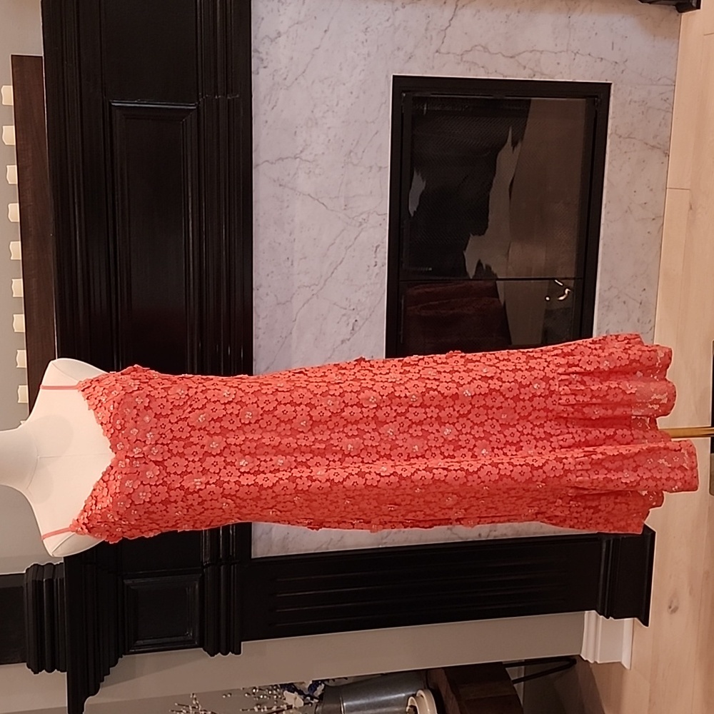 Michael Michael Kors Embellished Coral Peach Size Large Dress - Picture 2 of 14